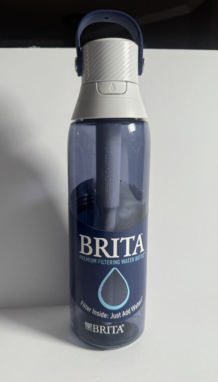 BRITA Blue 26oz Premium Filtering Water Bottle with Filter Inside New